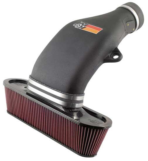 K&N Engineering cold air intake for 2006-2009 Chevy Corvette Z06 V8 7.0L, showing the Performance Intake system with air filter and tubing.