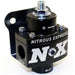 Nitrous Express fuel pressure regulator non-bypass for automotive fuel systems, shown with metal body and adjustment knob.
