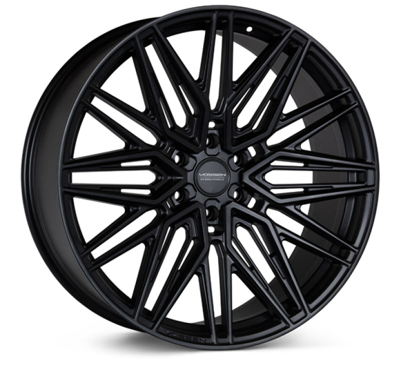 Vossen HF6-5 22-inch satin black forged wheel with deep face, 6x135 bolt pattern, ET20 offset, and 87.1 bore.