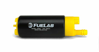 Fuelab 494 high output in-tank electric fuel pump with 340 LPH flow, shown in a clean, detailed view of the pump unit.