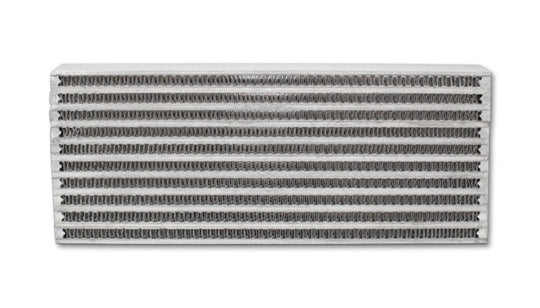Vibrant universal oil cooler core, 4x10x1.25 inches, aluminum heat exchanger for automotive or industrial oil cooling systems.