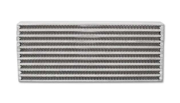 Vibrant universal oil cooler core, 4x10x1.25 inches, aluminum heat exchanger for automotive or industrial oil cooling systems.