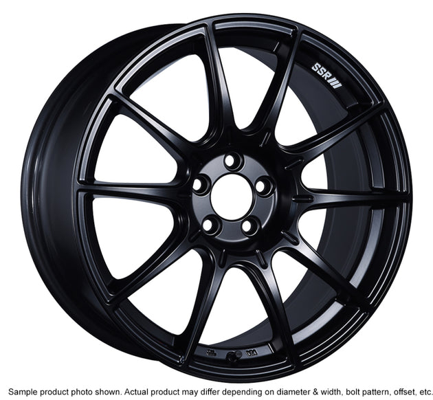 SSR GTX01 cast wheel in flat black, 19x9.5 inches, 5x114.3 bolt pattern, 35mm offset, for Toyota TL and Supra models.