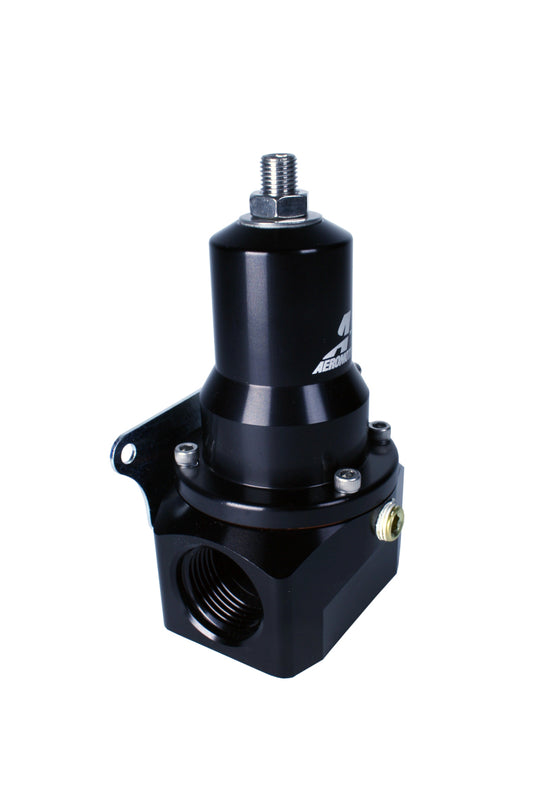 Aeromotive adjustable fuel pressure regulator with .500 valve, 30-120 PSI, two AN-12 inlets, and one AN-12 return port.