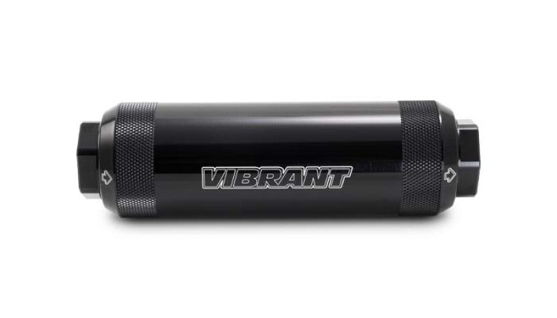 Vibrant 10 Micron HD Power Fuel Filter showing a durable metal housing and filter element for clean fuel filtration.