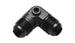Vibrant -8AN to -8AN male 90-degree union adapter fitting with 1/8in NPT port, showing the fitting's angled design and threading.