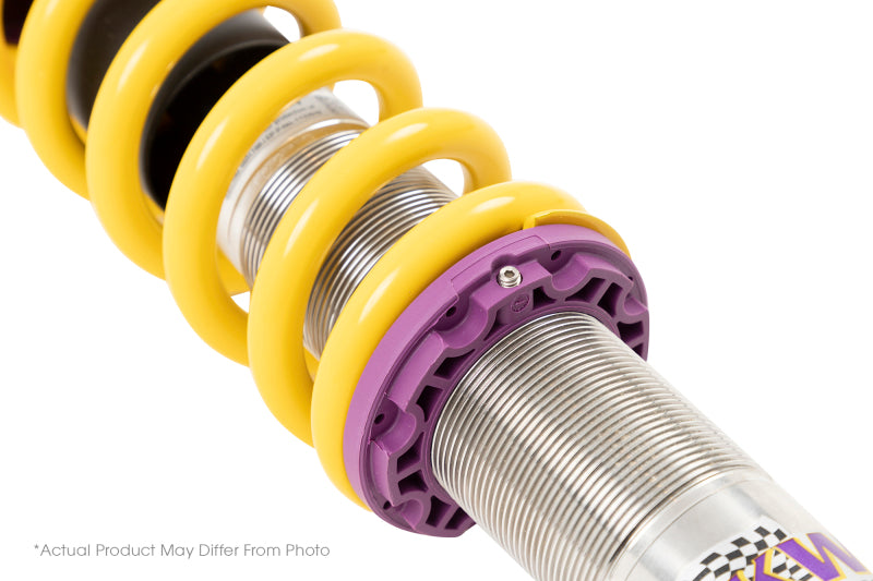 KW Coilover Kit V1 for 2010+ Chevrolet Camaro shows adjustable coilover suspension components on a vehicle.