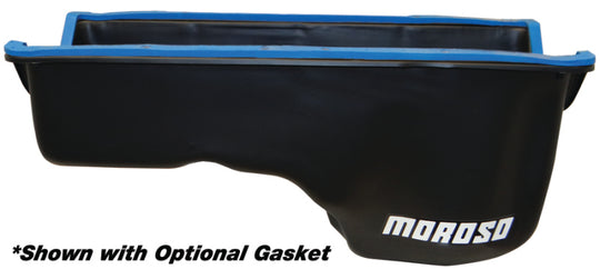 Moroso Ford 7.3 Powerstroke pickup and van steel oil pan, durable automotive part with precise fit and robust construction.