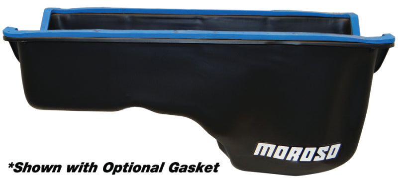 Moroso Ford 7.3 Powerstroke pickup and van steel oil pan, durable automotive part with precise fit and robust construction.