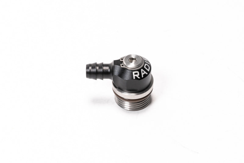 Radium Engineering 10AN ORB swivel banjo fitting with 10mm barb for hydraulic or fuel line applications.