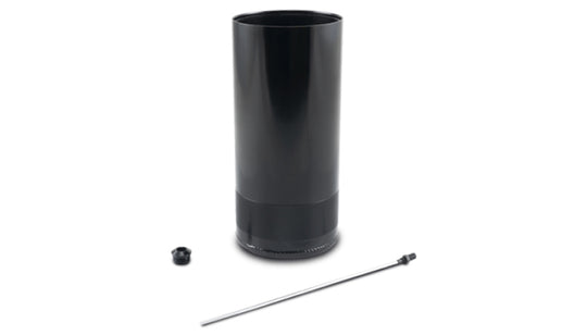 Vibrant large 2.0L oil catch can reservoir with dipstick, used for engine oil catch and filtration.