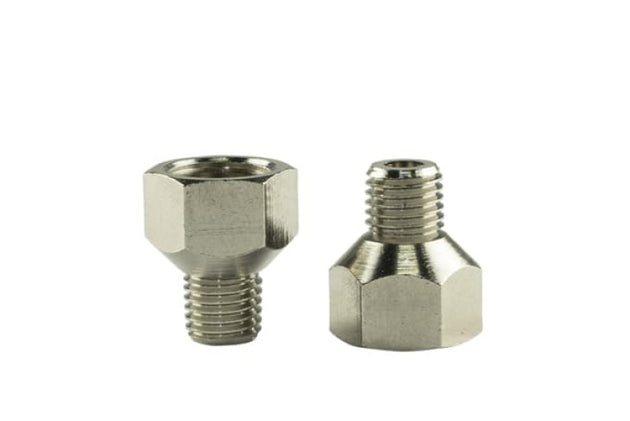 Turbosmart 1/16in NPT male and 1/8in NPT female fittings for fuel or oil line connections.