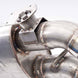 Stainless Works 2016+ Chevy Camaro SS axle back exhaust with red 3-inch performance connect, valve, and 4-inch quad tips.