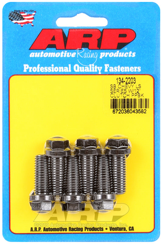 ARP LS hardware kit with 12-inch pressure plate bolt set, includes durable bolts for engine assembly and performance applications.