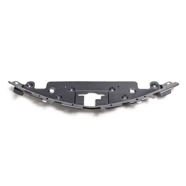 Anderson Composites Chevrolet Camaro carbon fiber radiator cover, engine cover accessory with sleek black finish, fits 2016-2024 models.