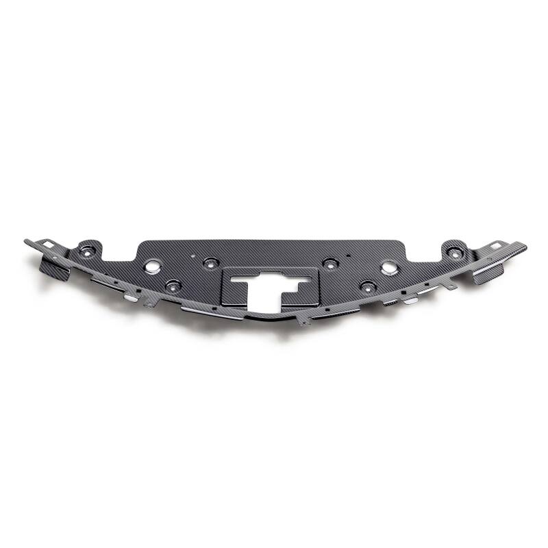 Anderson Composites Chevrolet Camaro carbon fiber radiator cover, engine cover accessory with sleek black finish, fits 2016-2024 models.