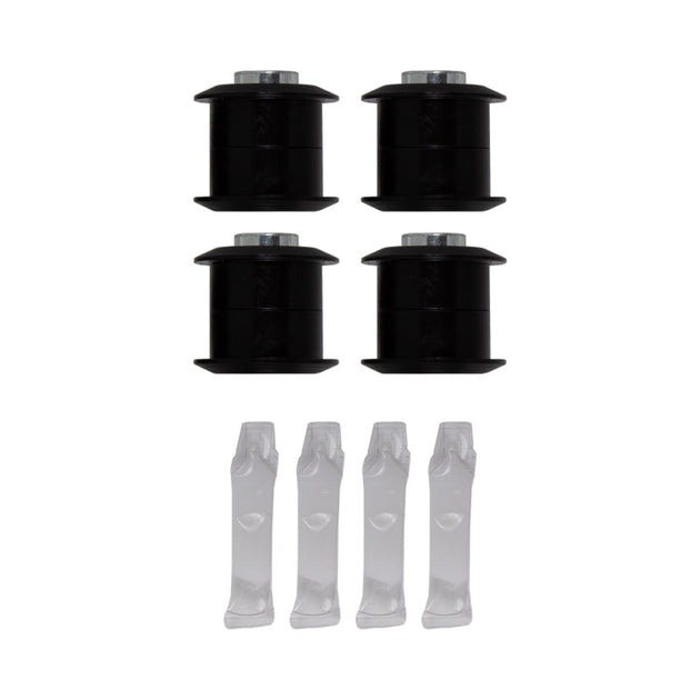 Bilstein B1 replacement bushing kits for shocks and struts, showing components and bushings for vehicle suspension repair.
