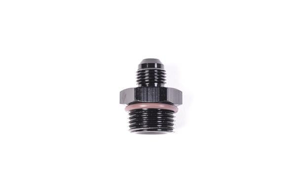 Radium Engineering 10AN ORB to 6AN male fitting in black, high-performance automotive fluid fitting with durable metal construction.