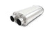 Vibrant Universal Streetpower 3-inch stainless steel dual in-out oval muffler showing polished metal and dual exhaust outlets.