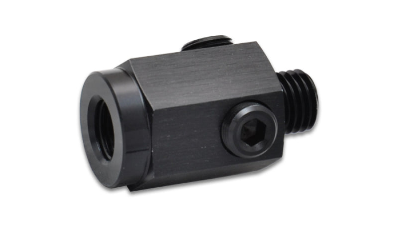 Vibrant 12mm x 1.5 metric extender fitting with 1/8 inch NPT port, used for connecting and extending fluid or air lines.
