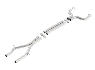 Borla X-Pipes for 2016 Camaro SS 6.2L V8, showing the stainless steel mid pipes and dual exhaust connections.