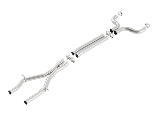 Borla X-Pipes for 2016 Camaro SS 6.2L V8, showing the stainless steel mid pipes and dual exhaust connections.