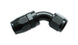 Vibrant -6AN 60-degree elbow hose end fitting showing metallic finish and smooth 60-degree bend for automotive or industrial hoses