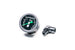 Radium Engineering fuel pressure gauge with 0-100 PSI range and 90-degree adapter, showing the dial and mounting hardware.