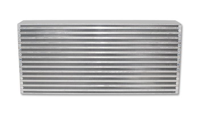 Vibrant intercooler core measuring 22x9.85x4 inches, designed for efficient air cooling in performance vehicles.