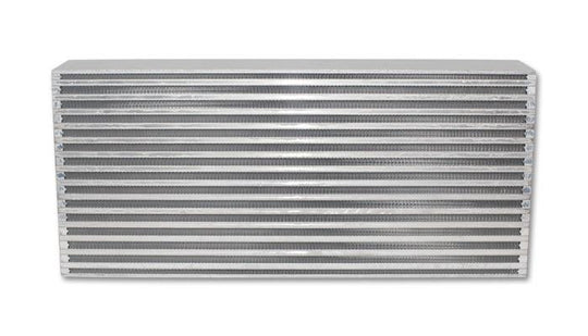 Vibrant intercooler core measuring 22x9.85x4 inches, designed for efficient air cooling in performance vehicles.