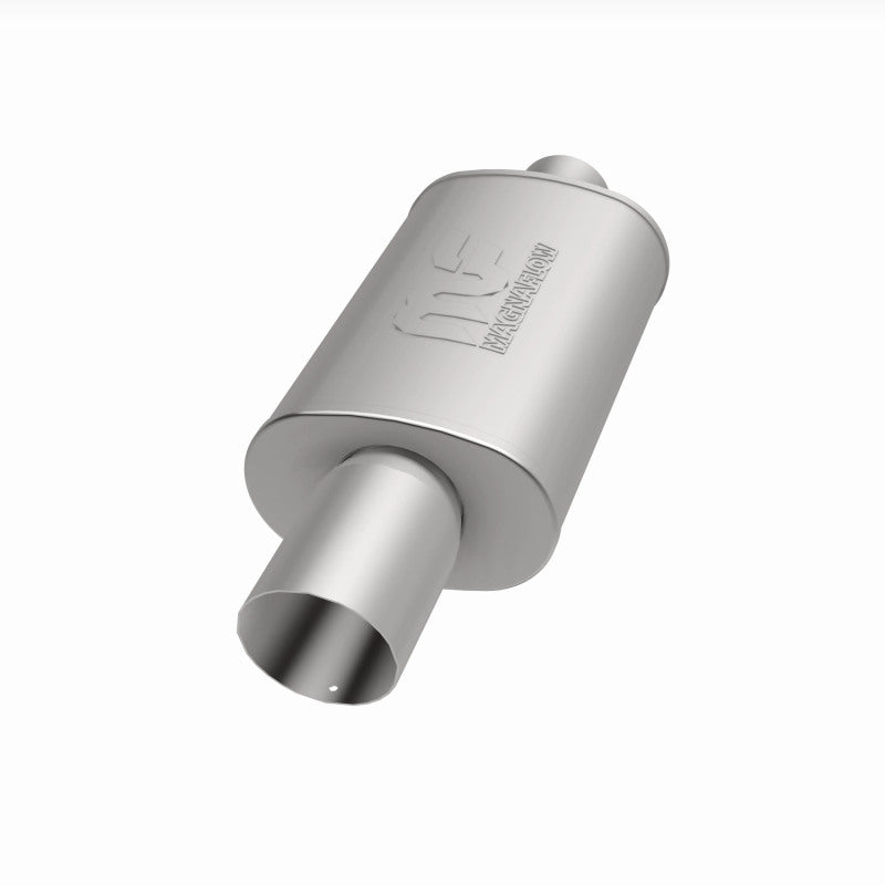 MagnaFlow muffler with tip, model RS 14x5x8, featuring a sleek exhaust tip and durable construction for vehicle performance.