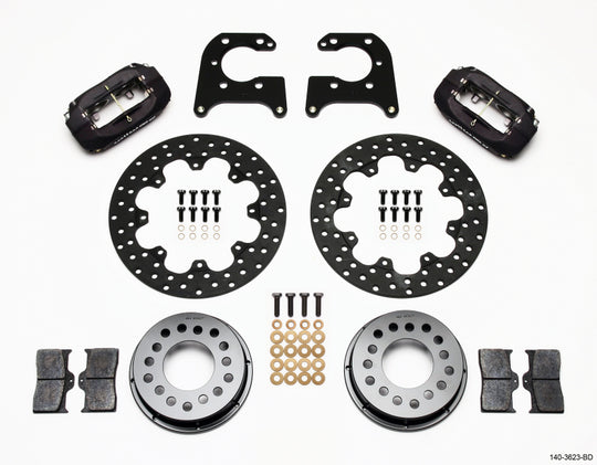 Wilwood Forged Dynalite rear drag kit with drilled rotor, designed for Big Ford with 2.50-inch offset, high-performance brake system