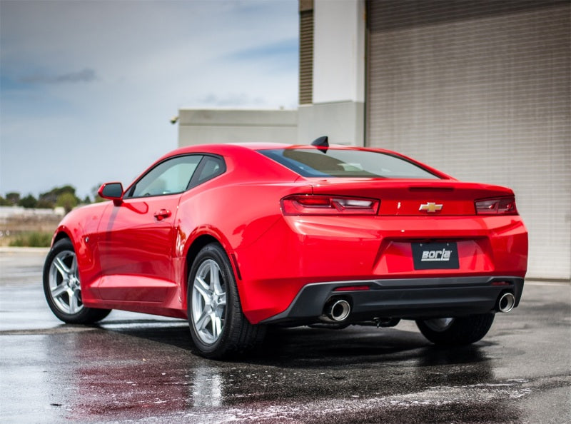 Borla 2016 Chevy Camaro 2.0L Turbo connecting mid-pipe with 3-inch to 2.25-inch diameter for exhaust system upgrade.