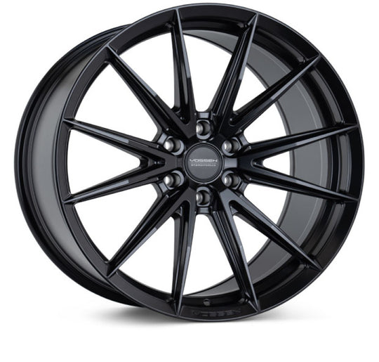Vossen HFX-2 forged satin black 17x9 wheel with 6x135 bolt pattern, ET0 offset, and 87.1 center bore for vehicles.