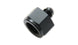 Vibrant -8AN female to -6AN male reducer adapter fitting for high-performance fluid connections, shown in a close-up view.