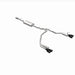 Magnaflow Street Series cat-back performance exhaust system for 2021 GMC Yukon V8 6.2L, showing polished stainless steel pipes and mufflers.