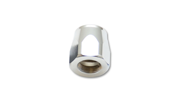 Silver Vibrant -12AN Hose End Socket fitting for high-performance automotive fluid connections.