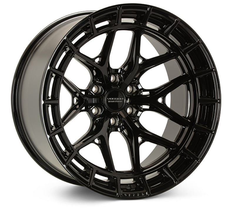 Vossen HFX-6 forged wheel in gloss black, 24x10 inches, 6x139.7 bolt pattern, ET3, deep dish design, 106.1mm center bore