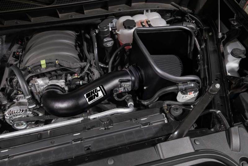 K&N Engineering cold air intake kit for 2019 Chevrolet Silverado 1500 5.3L V8, black performance engine upgrade