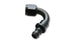 Vibrant 120-degree push-on hose end elbow fitting for -6AN hoses, durable metal construction with vibrant finish.