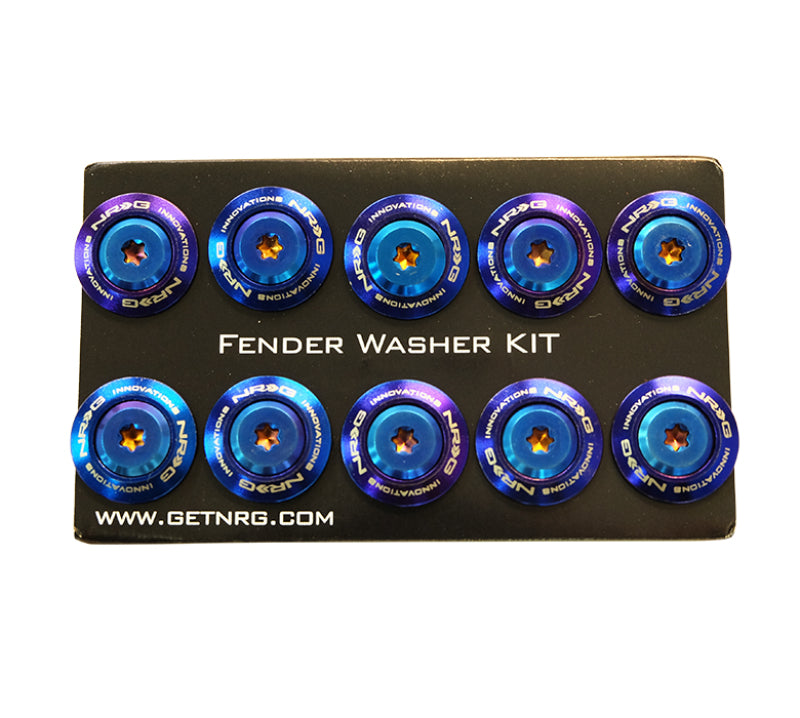 NRG TI Series Fender Washer Kit with M6 bolts for plastic, includes 10 Burn washers and screws, automotive hardware set