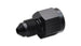Vibrant 1/8in NPT female to -4AN male flare adapter fitting with brass construction and threaded connections.