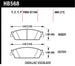 Hawk Performance OE rear brake pads for Chevy Tahoe LTZ, showing the brake pad set with metal backing plates and friction material.