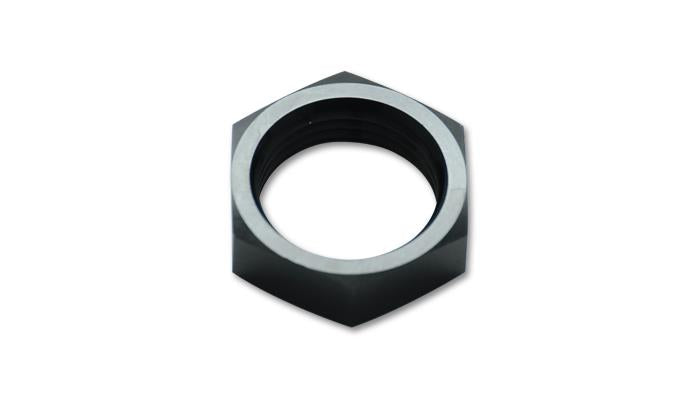 Vibrant aluminum -4AN bulkhead nut fitting for automotive and plumbing applications, showcasing a vibrant finish and precise threading.