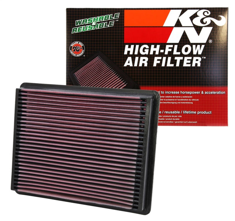 K&N Engineering drop-in air filter for Cadillac 2002-2009 and Chevy/GMC pickup trucks 1999-2009, high-performance automotive air filter