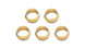 Vibrant Brass Olive Inserts 3/8 inch fitting pack of 5, showing shiny brass fittings with smooth, rounded design.