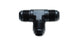 Vibrant -4AN flare tee adapter fitting made of aluminum, showing the fitting with flare ends and smooth metallic finish.