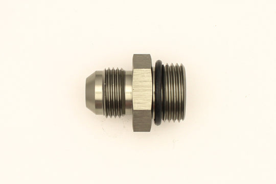 DeatschWerks 10AN ORB male to 8AN male flare fitting with O-ring, high-quality automotive fuel fitting, black metal finish