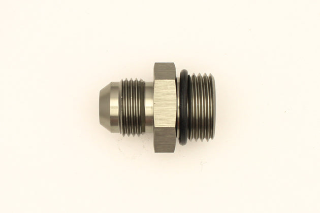 DeatschWerks 10AN ORB male to 8AN male flare fitting with O-ring, high-quality automotive fuel fitting, black metal finish