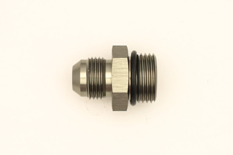 DeatschWerks 10AN ORB male to 8AN male flare fitting with O-ring, high-quality automotive fuel fitting, black metal finish